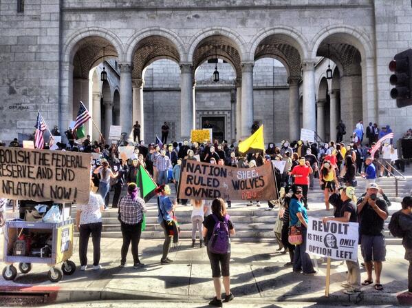 "You're either with us, or with the real terrorists." #MillionMaskMarch #DTLA