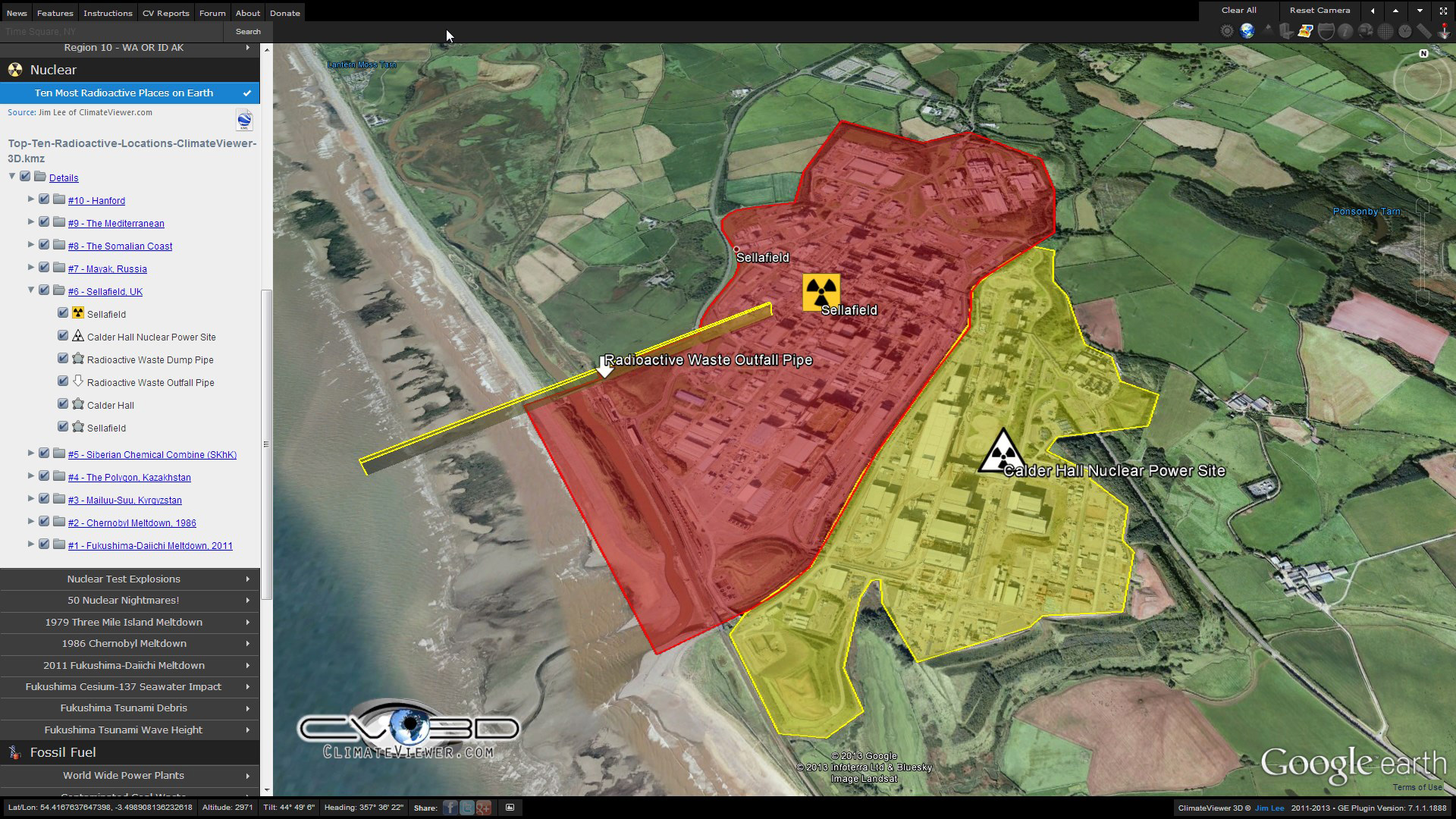 Sellafield UK radioaktivt avfall Irskehavet