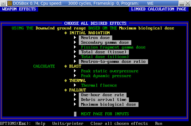DOS Weapons Effects Programs from the Defense Nuclear Agency (DNA) 01