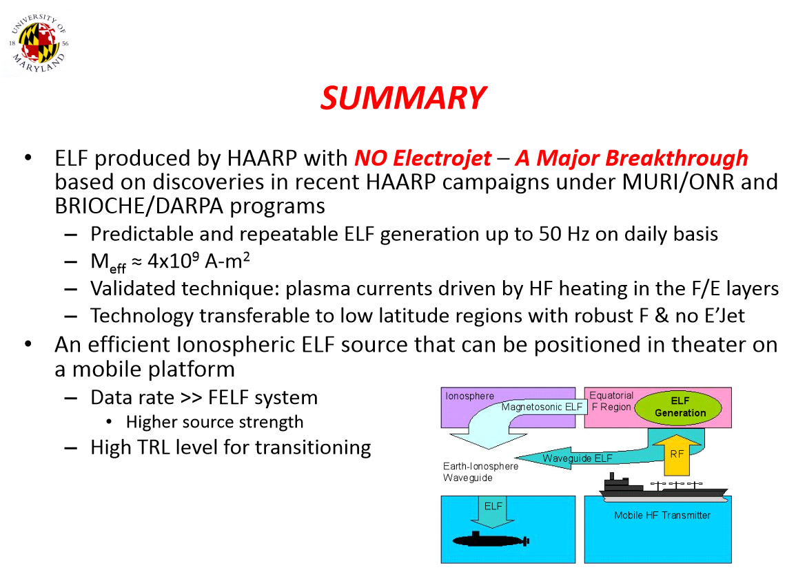 On the Viability and Requirements of a Barge Based ELF System, 2010 [10]