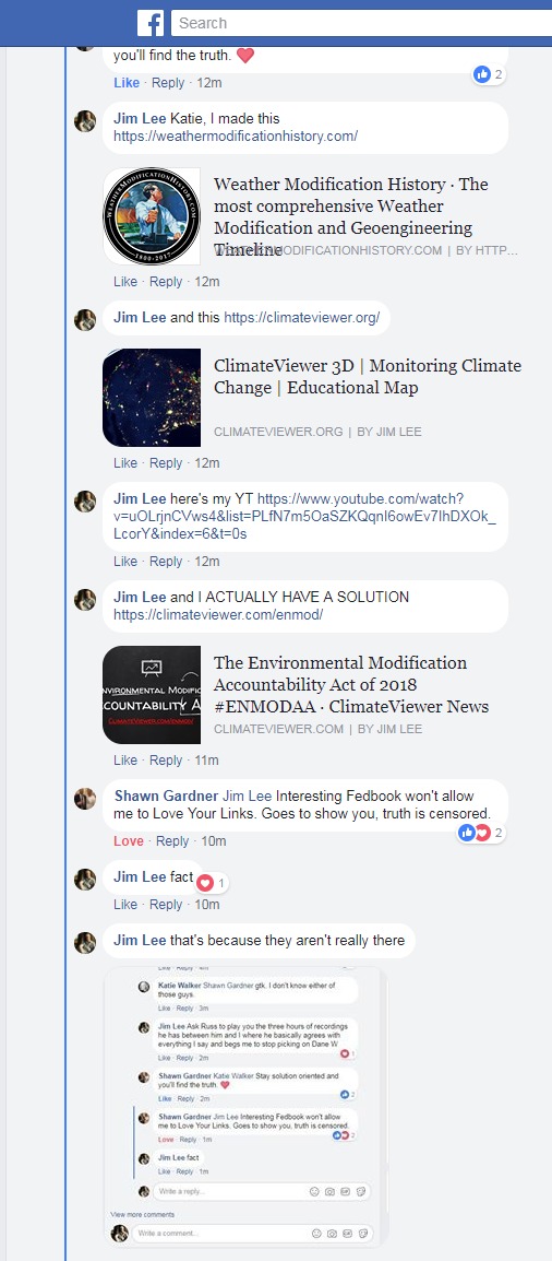Shawn Gardner: Jim Lee Interesting Fedbook won't allow me to Love Your Links. Goes to show you, truth is censored. Jim Lee: that's because they aren't really there
 Shawn Gardner: Jim Lee Interesting Fedbook won't allow me to Love Your Links. Goes to show you, truth is censored. Jim Lee: that's because they aren't really there