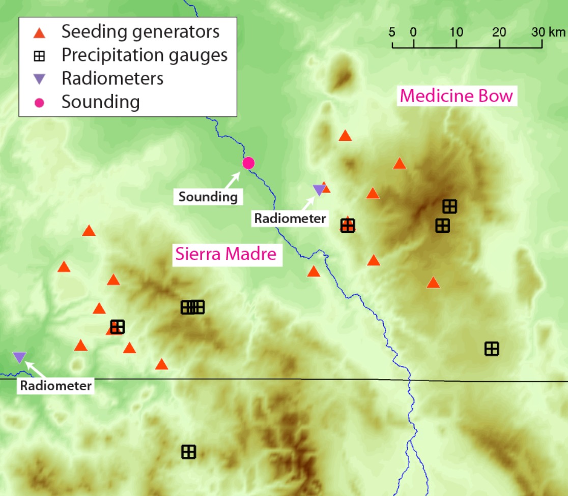 ground based cloud seeding generator map