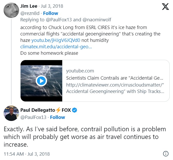 Exactly. As I’ve said before, contrail pollution is a problem which will probably get worse as air travel continues to increase.