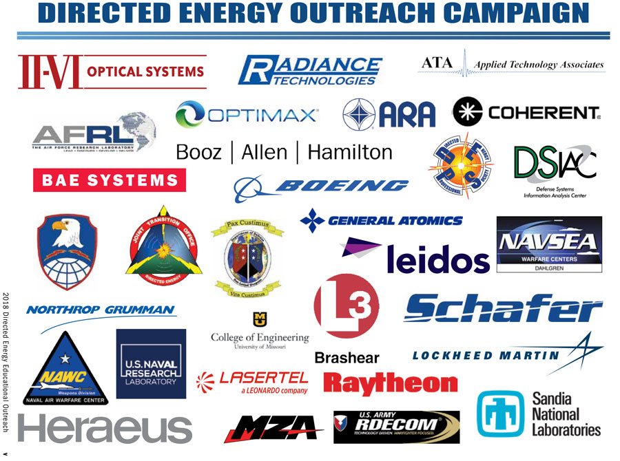 2018 Directed Energy Educational Outreach Campaign Corporate Partners