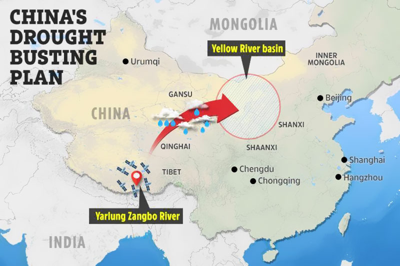 Kinesere planlegger å avlede atmosfæriske elver